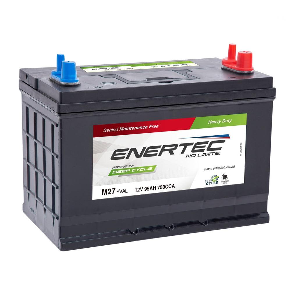 Enertec M27-MF 12V 95Ah Dual Terminal Marine & Leisure Battery - Global Batteries SA