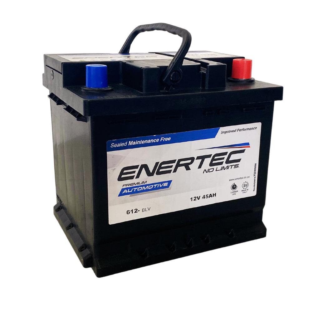 Enertec 612 12V 45Ah 390CCA Lead Acid Car Battery - Global Batteries SA