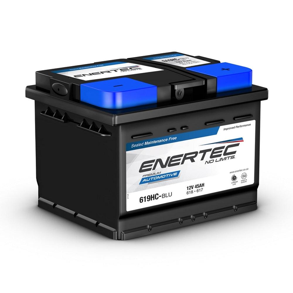 Enertec 619HC 12V 45Ah 430CCA Lead Acid Car Battery - Global Batteries SA