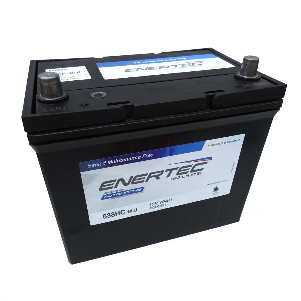 Enertec 638HC 12V 70Ah 550CCA Lead Acid Car Battery – Global Batteries ...