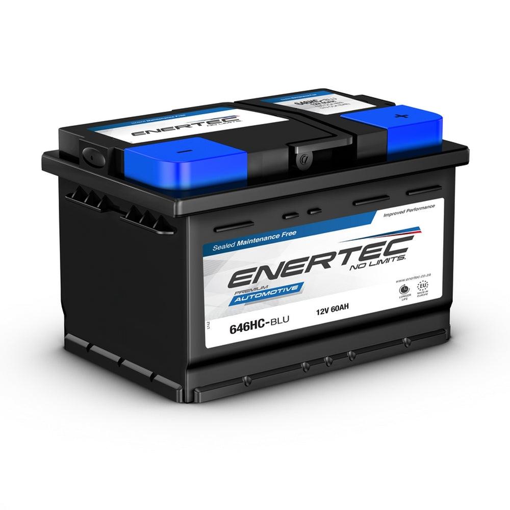 Enertec 646HC 12V 60Ah 530CCA Lead Acid Car Battery - Global Batteries SA