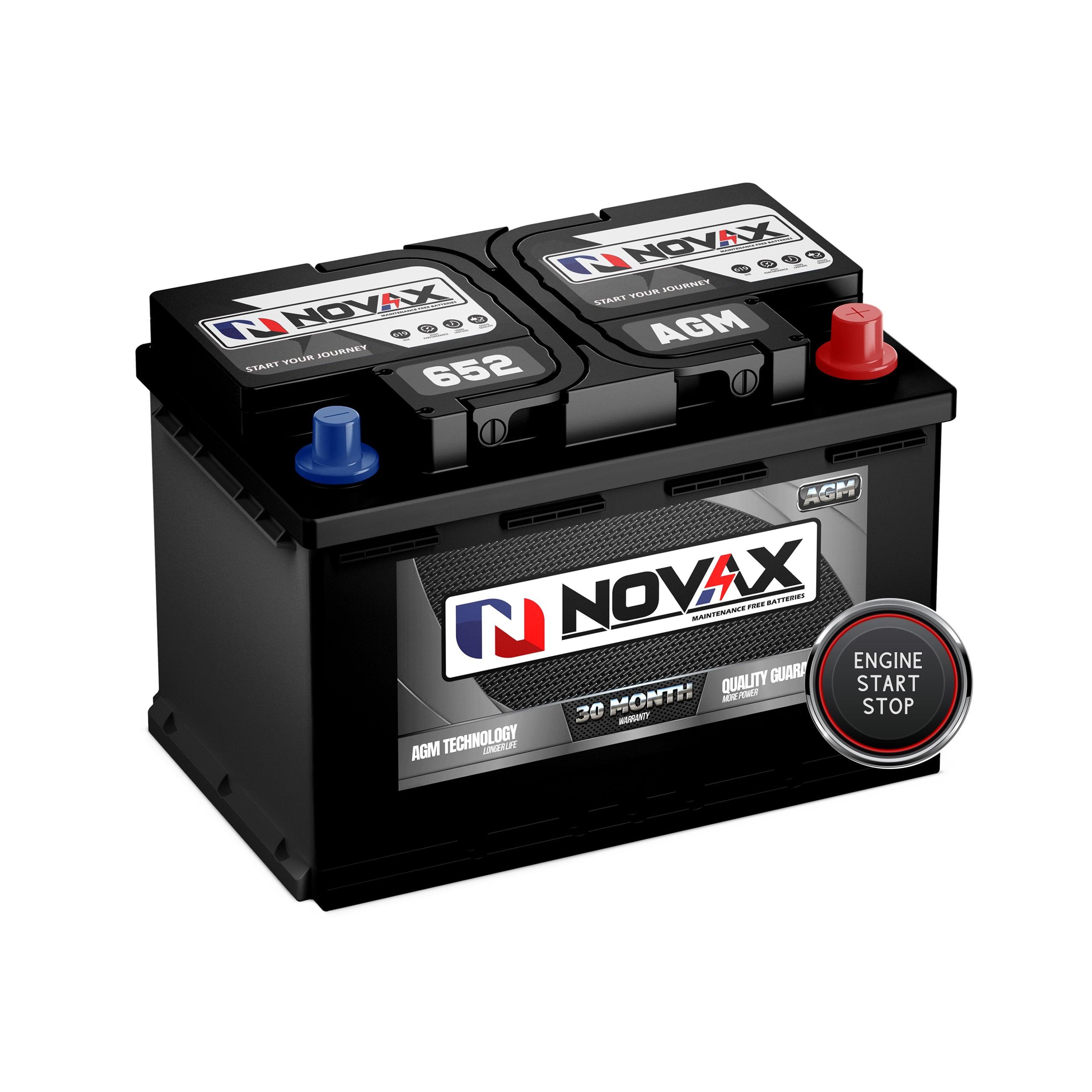 Novax 652 | 12V 70Ah AGM STOP/START Automotive Battery