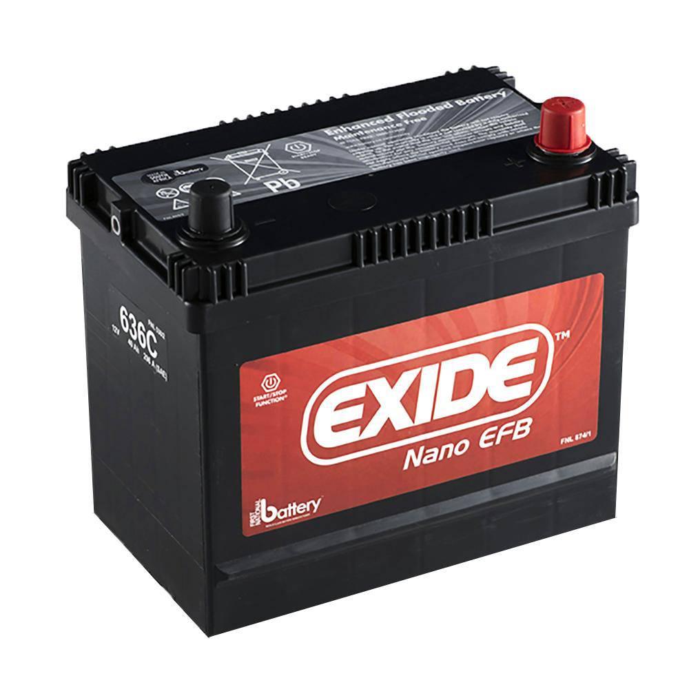 Exide 636 Car Battery | 12V 38Ah 275CCA | Maintenance-Free