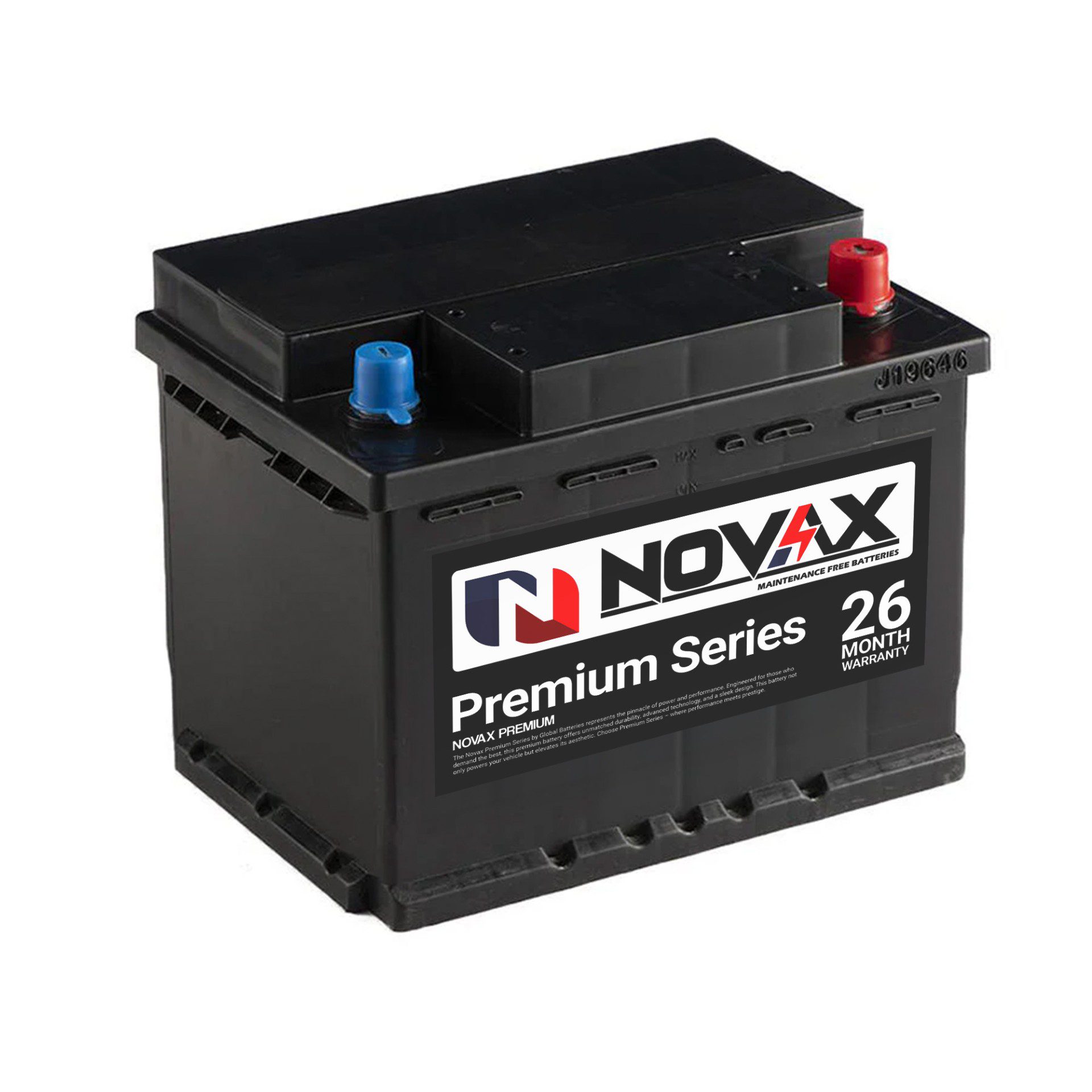 Novax Premium 628 Automotive Battery | 12V 50Ah 425CCA | Maintenance-Free 26 Month Warranty